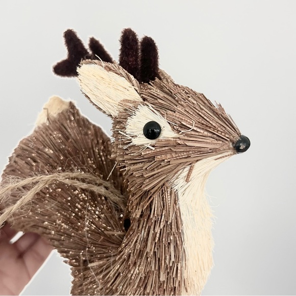 Reindeer Straw Pottery Barn Style Ornament Brown - Picture 7 of 7